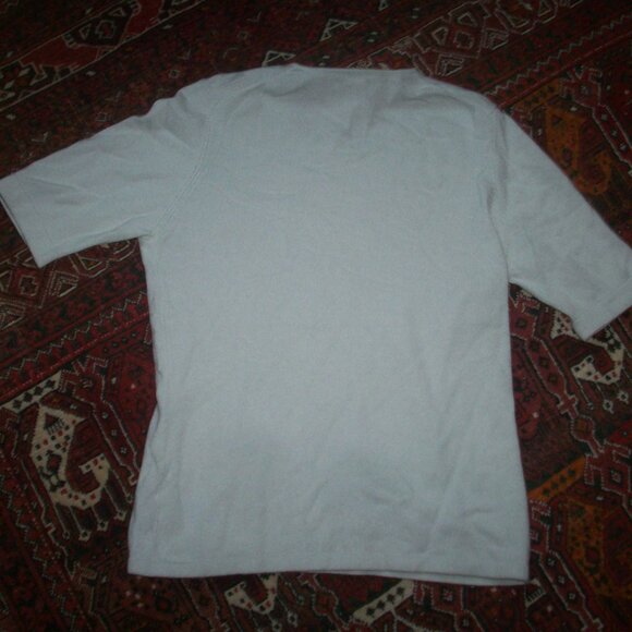 Banana Republic Cardigan Womens Small Cashmere Light Blue Short Sleeve Sweater - Picture 2 of 14